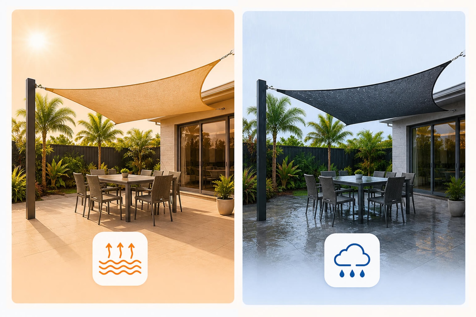 Breathable vs waterproof shade sails
