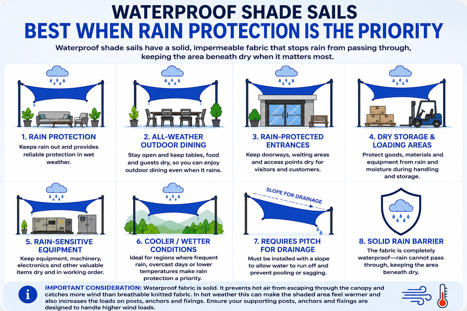 What is a waterproof shade sail?