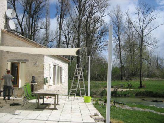 Shade sail installation example