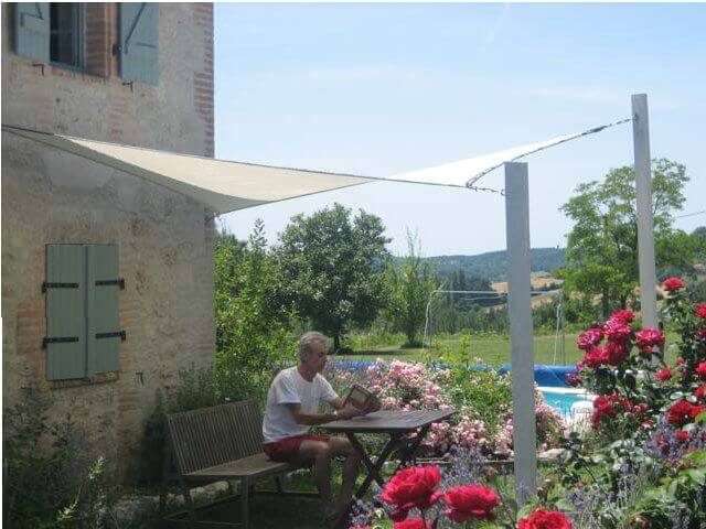 Shade sail installation example