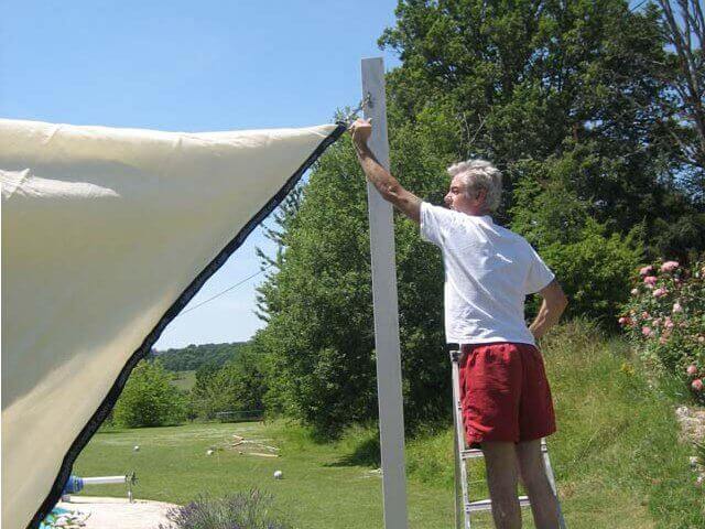 shade sail hardware connection detail